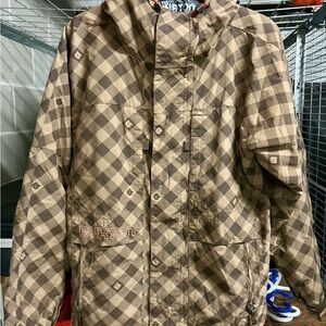 Burton Men's Tan Checkered Ski Jacket